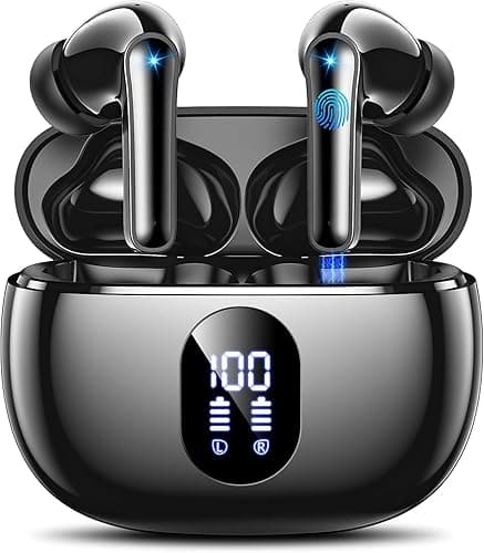 ZZU Bluetooth Kopfhörer Kabellos Bluetooth 5.4, in Ear Kopfhörer Bluetooth mit 4 ENC Mikrofon, LED Anzeige & 48 Std Spielzeit, HiFi Tiefer Bass, IPX7 Wasserdicht Wireless Earbuds für Arbeit