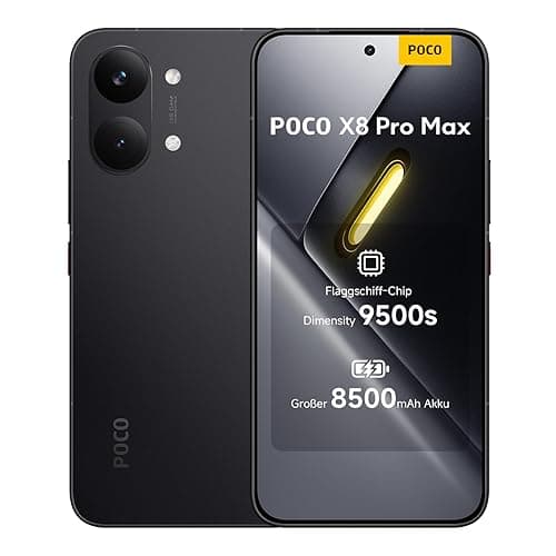 XIAOMI Poco X8 Pro Max Smartphone 12GB+256GB, Dimensity 9500s Prozessor, 8500mAh Akku, Ultra-helles AMOLED-Display, 50MP Light Fusion 600 Hauptkamera mit OIS, Schwarz, 3 Jahre Garantie
