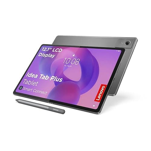 Lenovo Idea Tab Plus Tablet | 12.1" 2.5K LCD Display | 16:10 | MediaTek Dimensity 6400 | Integrated Arm Mali-G57 Grafik | 8GB RAM | 128 GB Speicher | Android 15 | Luna Grau Farbe | inkl. Lenovo Pen