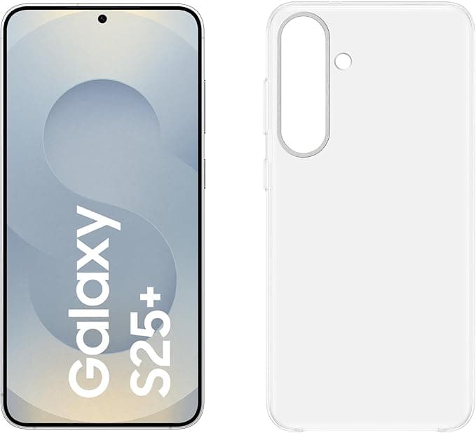 Samsung Galaxy S25+ AI Smartphone mit Galaxy AI, 12 GB RAM, 512 GB Speicher, Silver Shadow, 3 Jahre Herstellergarantie + Clear Case