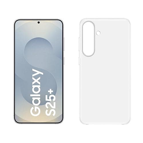 Samsung Galaxy S25+ AI Smartphone mit Galaxy AI, 12 GB RAM, 256 GB Speicher, Silver Shadow, 3 Jahre Herstellergarantie + Clear Case