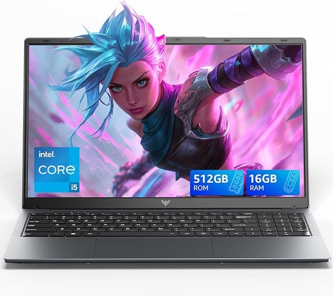 ACEMAGIC Gaming-Laptop – 2026 Neuester 15,6-Zoll-FHD-Display-Laptop mit Core i5-12600H-Prozessor mit bis zu 4,5 GHz, 16 GB RAM DDR4, 512 GB NVMe PCIe 3.0 SSD Gaming-Notebook, leichtgewichtig