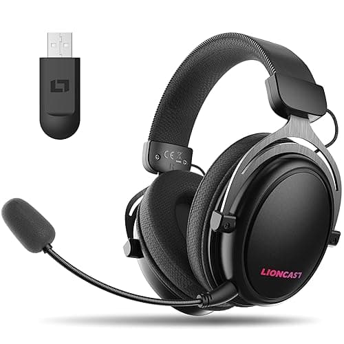 Lioncast® LX80 Gaming Headset mit Mikrofon Wireless [40Std. Akku] - kompatibel mit PS5, Nintendo Switch, Switch 2, Xbox - Gaming Headset PC - Kopfhörer Kabellos Bluetooth