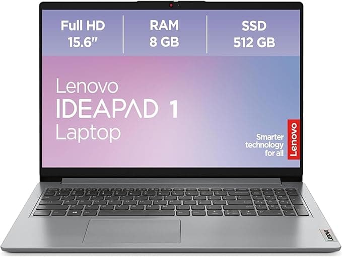 Lenovo IdeaPad 1 Laptop | 15,6" Full HD Display | AMD Ryzen 3 7320U | 8GB RAM | 512GB SSD | AMD Radeon Grafik | Windows 11 Home | grau | QWERTZ | 3 Monate Premium Care