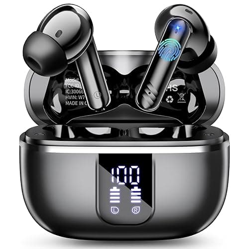 Bluetooth Kopfhörer In Ear, 2026 Kopfhörer Kabellos Bluetooth 5.4 3D-Stereo Tiefer Bass mit 4 ENC Mikrofonen, Touch-Steuerung, LED-Display, 46 Std Spielzeit, IP7 Wasserdicht für iOS Android.