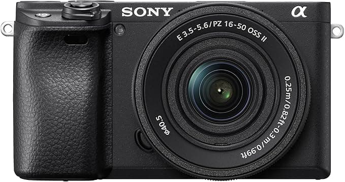 Sony Alpha 6400 APS-C Spiegellose Kamera mit 16-50mm Objektiv (Schneller 0,02s Autofokus mit Augenerkennung für Mensch und Tier, 4K-Filmaufnahmen und neigbares Display für Vlogging)