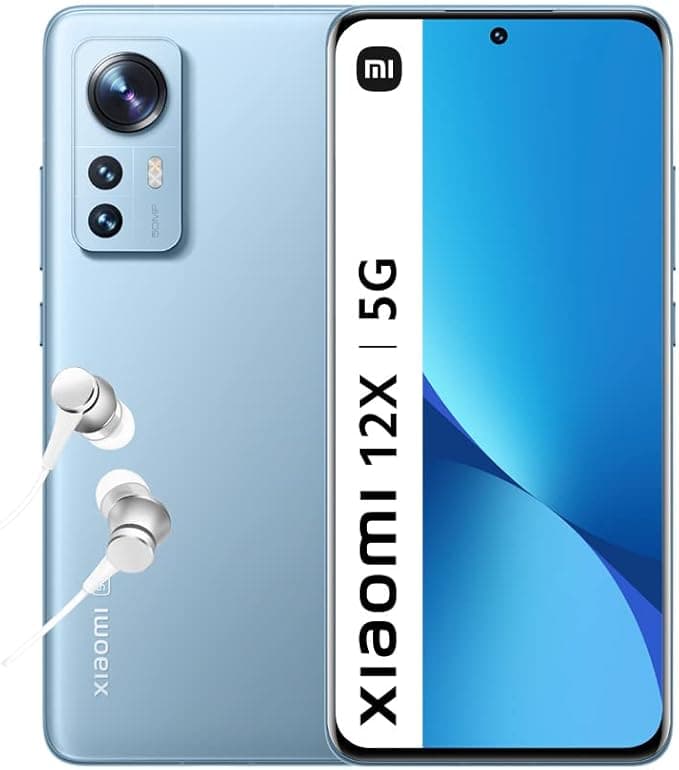 XIAOMI 12X-Smartphone+Kopfhörer,8+256GB Handy ohne Vertrag, 6.28" 120Hz AMOLED Display,Snapdragon 870, 50MP Dreifach-Kamera in Profiqualität,4500mAh,Blau(DE Version+2 Jahre Garantie+Amazon Exclusive)