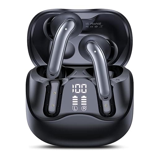 Bluetooth Kopfhörer mit Hybride Aktive Geräuschunterdrückung, In Ear Kopfhörer Kabellos Bluetooth 5.4, 6Mic, 49Std. Wiedergabe, kraftvoller Bass, 8 EQ-Modi, APP-Steuerung, kabelloses Laden, Multipoint
