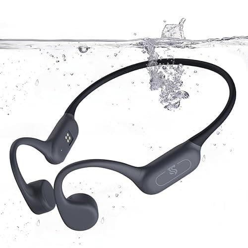 Kopfhörer Schwimmen – Knochenschall Kopfhörer Bluetooth 5.4, IPX8 Wasserdichte Sport Headphones mit MP3-Modus, Unterwasser Open Ear Headset mit 32 GB Speicher, Leicht & Sicher für Fitness (Grau)