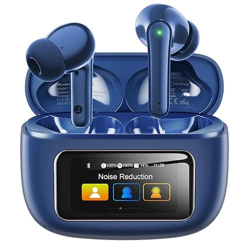 ZIUTY Kopfhörer Kabellos Bluetooth 5.4, In Ear Kopfhörer Bluetooth mit Touchscreen & 5 EQ Modi, Bluetooth Kopfhörer ANC/ENC Noise Cancelling, 8H Spielzeit, IPX7 Wasserdicht Sport & Gaming (Dunkelblau)