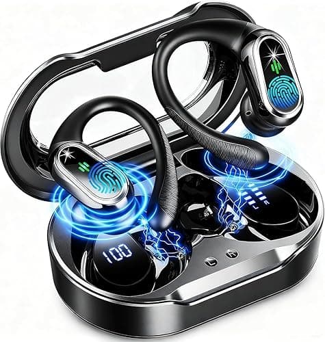 2026 Bluetooth Kopfhörer, Kopfhörer Kabellos Bluetooth 5.4 Sport tiefer Bass, 50 std Spielzeit In Ear Kopfhörer mit 4 ENC Noise Cancelling Mic, IP7 Wasserdicht Ohrhörer LED-Anzeige für Arbeit/Studium