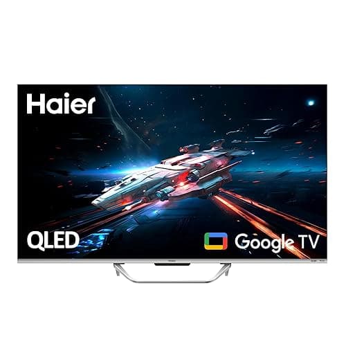 Haier QLED 4K UHD H50Q800UX, 50 Zoll, Smart TV, Google TV, Dolby Atmos und Dolby Vision, HDR 10, Smart Remote Control, Google Assistant, Bluetooth 5.1, DBX TV, HDMI 2.1 x 4, Rahmenlos, 2024