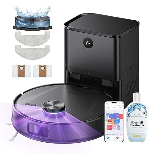 Ultenic Saugroboter mit Wischfunktion, 10000Pa 200Min Staubsauger Roboter mit Absaugstation 3,5L, LiDAR Navigation, 4-in-1 Saug und Wischroboter für Teppich Tierhaare Böden, APP Steuerung