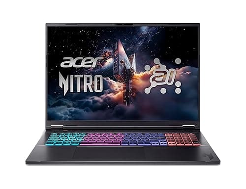 acer Nitro 18 AI (AN18-61-R5H8) Gaming Laptop, 18 Inch WQXGA IPS 165Hz Display, AMD Ryzen AI 9 365, 32 GB RAM, 1 TB SSD, NVIDIA GeForce RTX 5070 Ti, Windows 11, QWERTZ Keyboard, Black