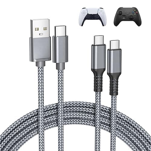 Basesailor USB Typ C Ladekabel für XBox Series X|S USB zu USB C Kabel 1M 2Pack für PS5 Controller,Elite Series 2 Controller,Nintendo Switch 2/OLED,für PlayStation 5 DualSense,PS5 Pro Controller